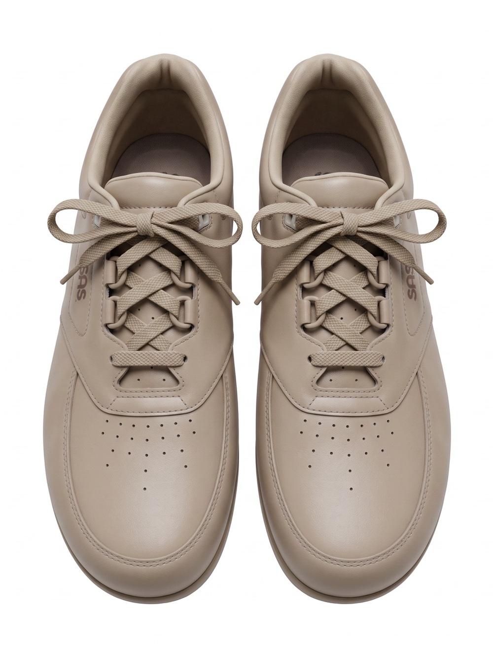 SAS Men's Beige Leather Lace-Up Sneakers size 11M excellent condition